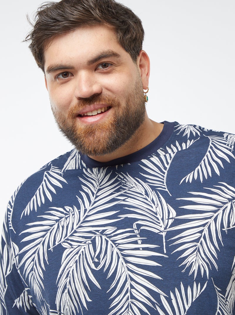 T-shirt a maniche corte con motivo Blu - Kiabi