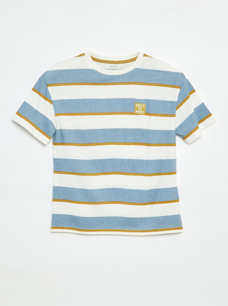 T-shirt a maniche corte con motivo Blu - Kiabi
