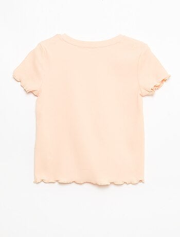 T-shirt a maniche corte con motivo traforato