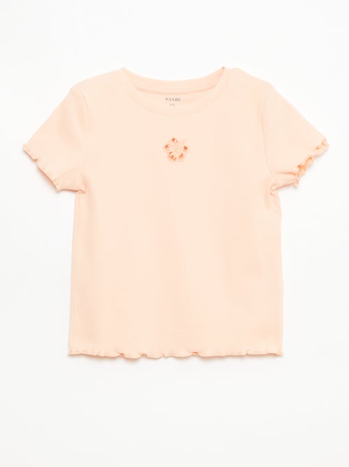 T-shirt a maniche corte con motivo traforato - Kiabi