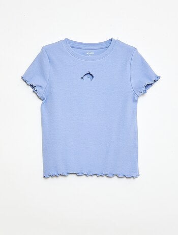 T-shirt a maniche corte con motivo traforato