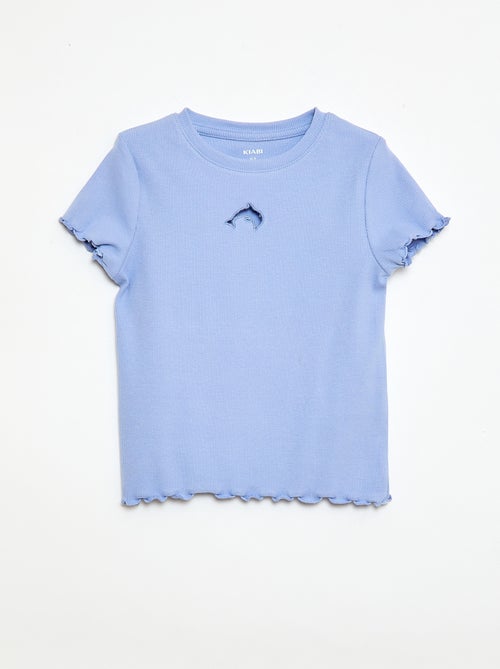 T-shirt a maniche corte con motivo traforato - Kiabi