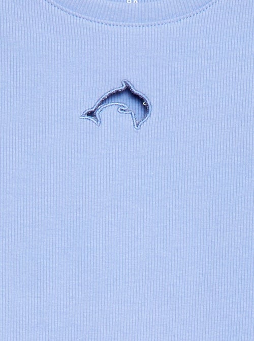 T-shirt a maniche corte con motivo traforato - Kiabi