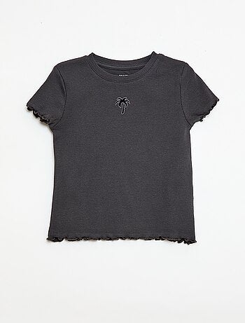 T-shirt a maniche corte con motivo traforato