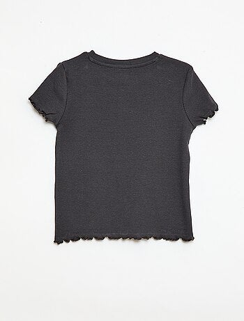 T-shirt a maniche corte con motivo traforato