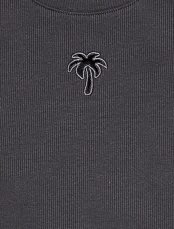 T-shirt a maniche corte con motivo traforato