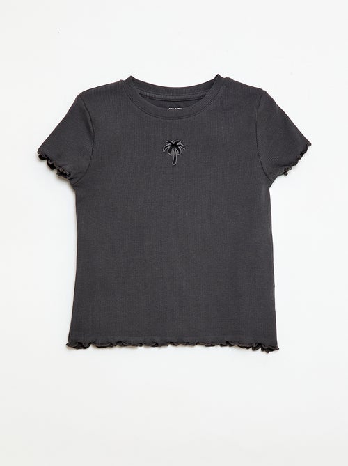 T-shirt a maniche corte con motivo traforato - Kiabi