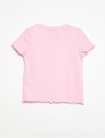 T-shirt a maniche corte con motivo traforato