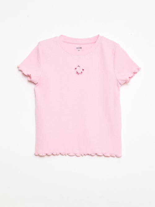 T-shirt a maniche corte con motivo traforato - Kiabi