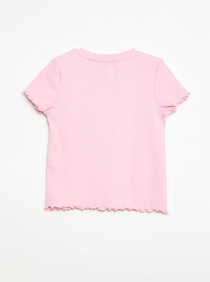 T-shirt a maniche corte con motivo traforato Rosa - Kiabi