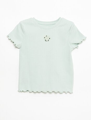 T-shirt a maniche corte con motivo traforato