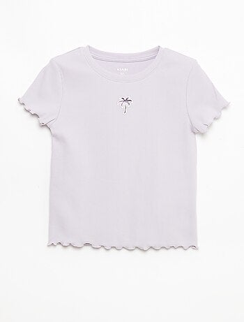 T-shirt a maniche corte con motivo traforato