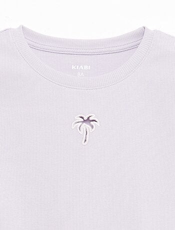 T-shirt a maniche corte con motivo traforato