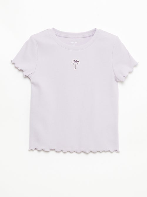 T-shirt a maniche corte con motivo traforato - Kiabi