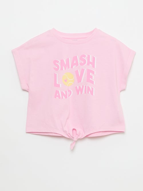 T-shirt a maniche corte con nodo alla base - Kiabi