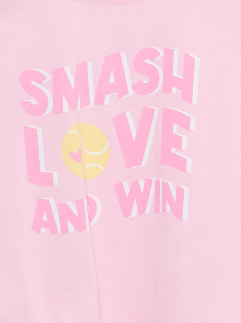 T-shirt a maniche corte con nodo alla base Rosa - Kiabi