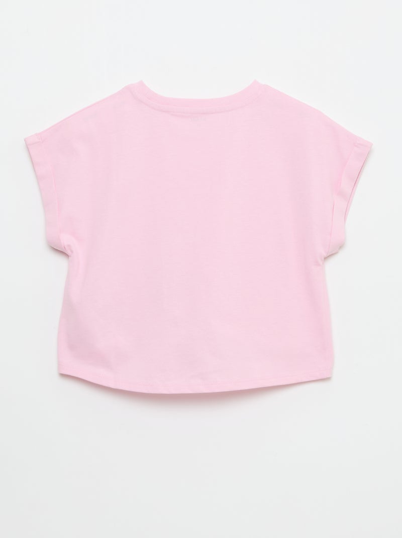 T-shirt a maniche corte con nodo alla base Rosa - Kiabi