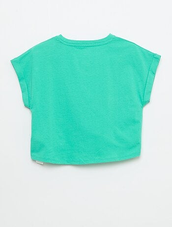 T-shirt a maniche corte con nodo alla base