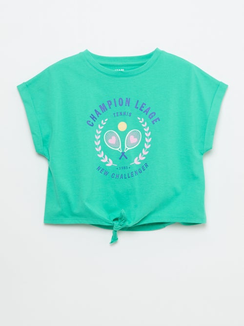 T-shirt a maniche corte con nodo alla base - Kiabi