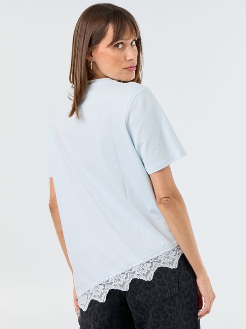 T-shirt a maniche corte con pizzo - Kiabi