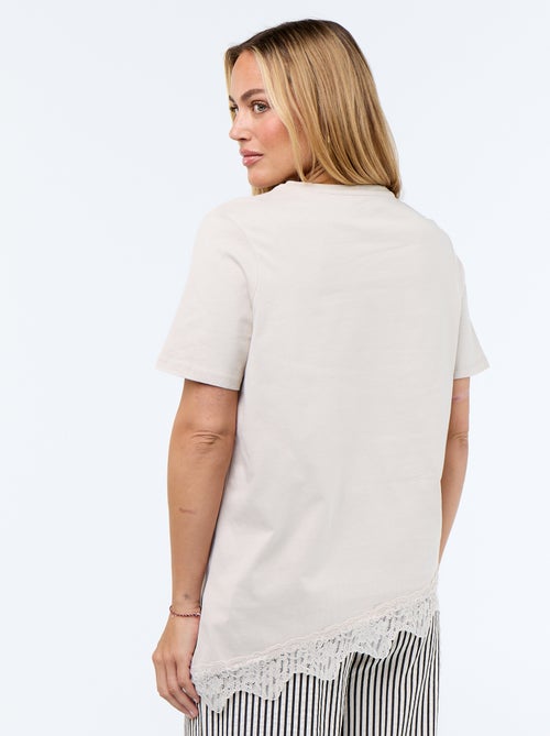 T-shirt a maniche corte con pizzo - Kiabi