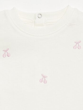 T-shirt a maniche corte con ricami