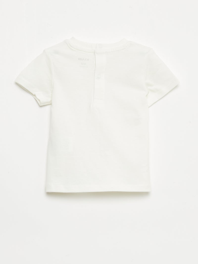 T-shirt a maniche corte con ricami Bianco - Kiabi