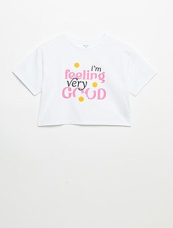 T-shirt a maniche corte con ricami