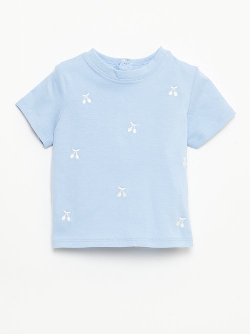 T-shirt a maniche corte con ricami - Kiabi