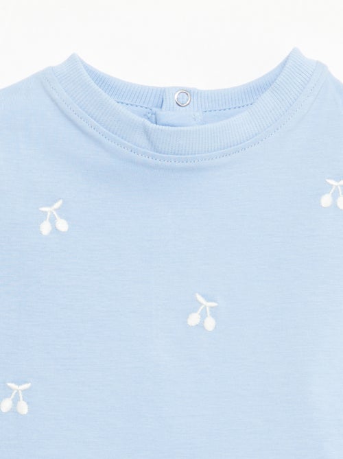 T-shirt a maniche corte con ricami - Kiabi