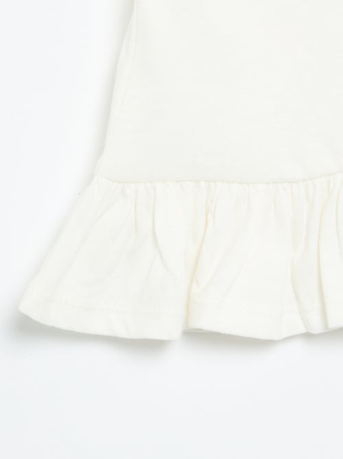 T-shirt a maniche corte con ricami e bordo a balze - Kiabi
