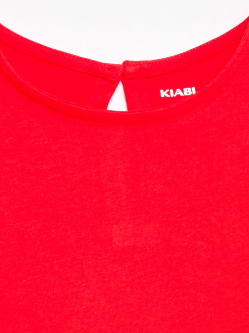 T-shirt a maniche corte con ricami inglesi Rosso - Kiabi