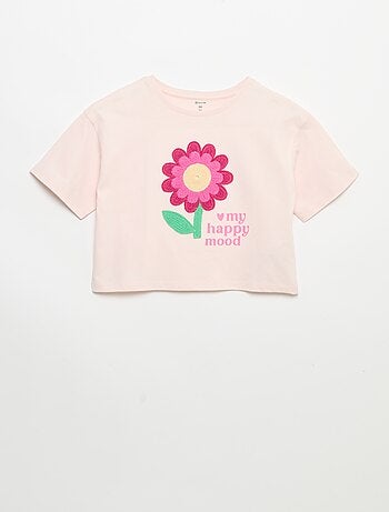 T-shirt a maniche corte con ricami