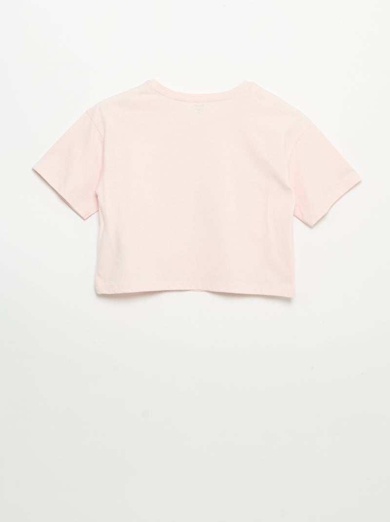 T-shirt a maniche corte con ricami Rosa - Kiabi