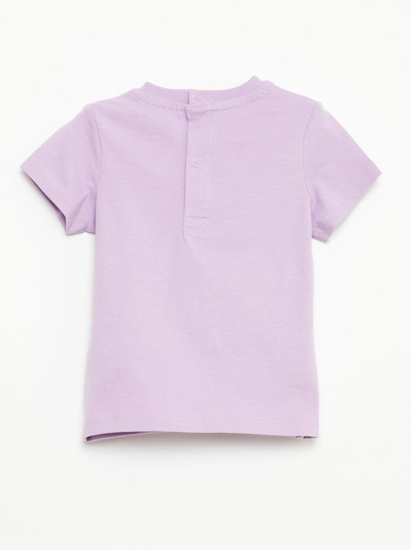 T-shirt a maniche corte con ricami Viola - Kiabi