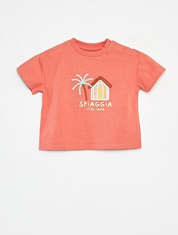 T-shirt a maniche corte con ricamo