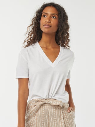 T-shirt a maniche corte con scollo a V