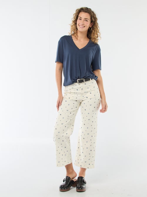 T-shirt a maniche corte con scollo a V - Kiabi