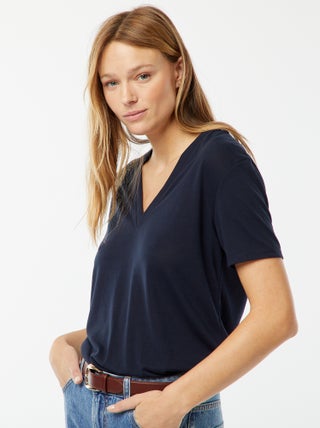 T-shirt a maniche corte con scollo a V