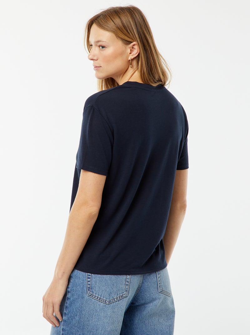 Koton T-shirt Basic Donna: Maniche Corte, Scollo A V, Lilla, Taglia S - 5