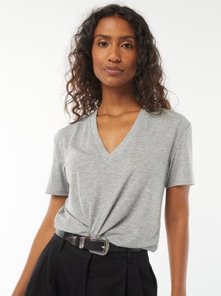 T-shirt a maniche corte con scollo a V