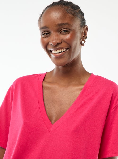 T-shirt a maniche corte con scollo a V - Kiabi