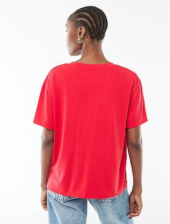 T-shirt a maniche corte con scollo a V