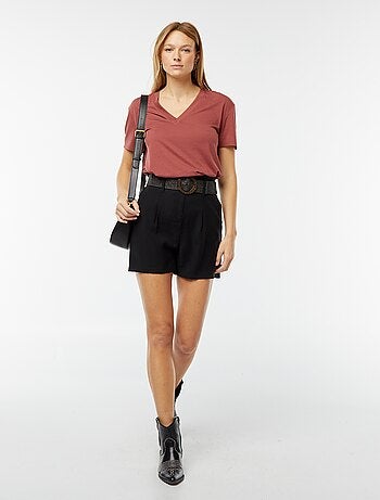 T-shirt a maniche corte con scollo a V