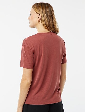T-shirt a maniche corte con scollo a V