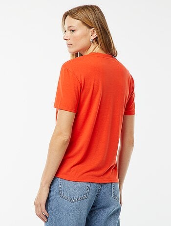 T-shirt a maniche corte con scollo a V