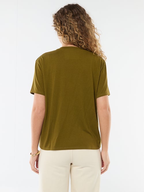 T-shirt a maniche corte con scollo a V - Kiabi