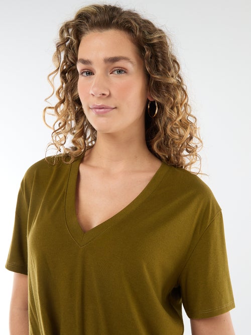 T-shirt a maniche corte con scollo a V - Kiabi