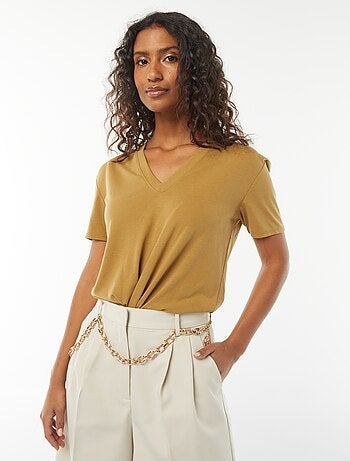 T-shirt a maniche corte con scollo a V