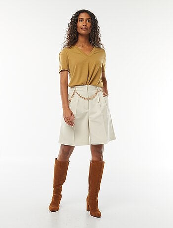 T-shirt a maniche corte con scollo a V